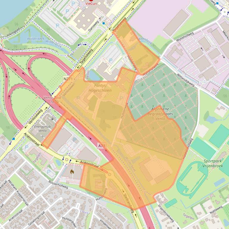 Kaart van postcodegebied 5912PL.