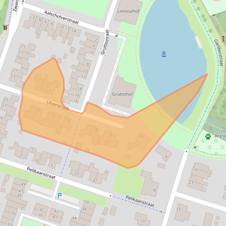 Kaart van postcodegebied 5912TD.