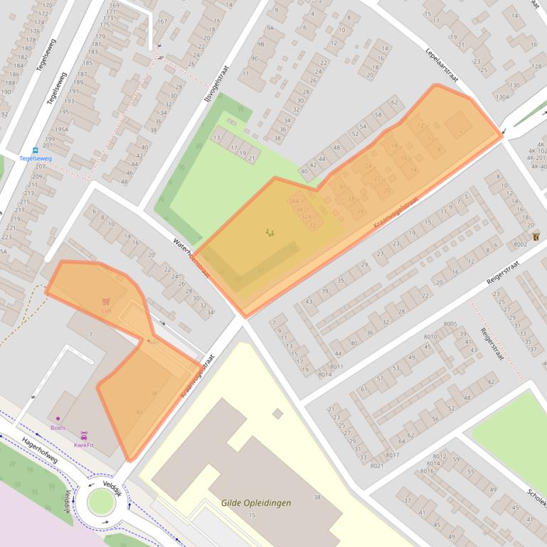 Kaart van postcodegebied 5912XR.