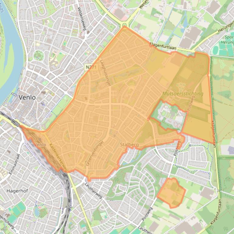 Kaart van postcodegebied 5913.