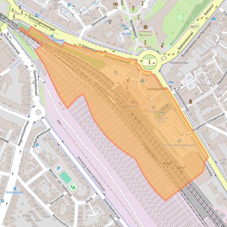 Kaart van postcodegebied 5913AA.