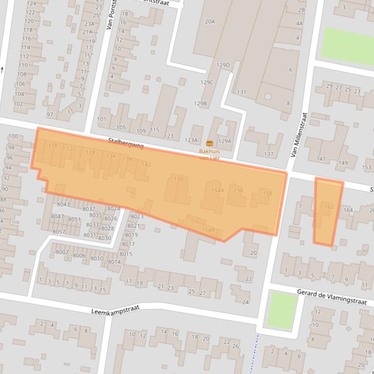 Kaart van postcodegebied 5913BV.