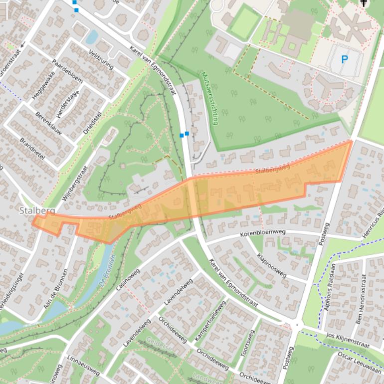 Kaart van postcodegebied 5913BX.