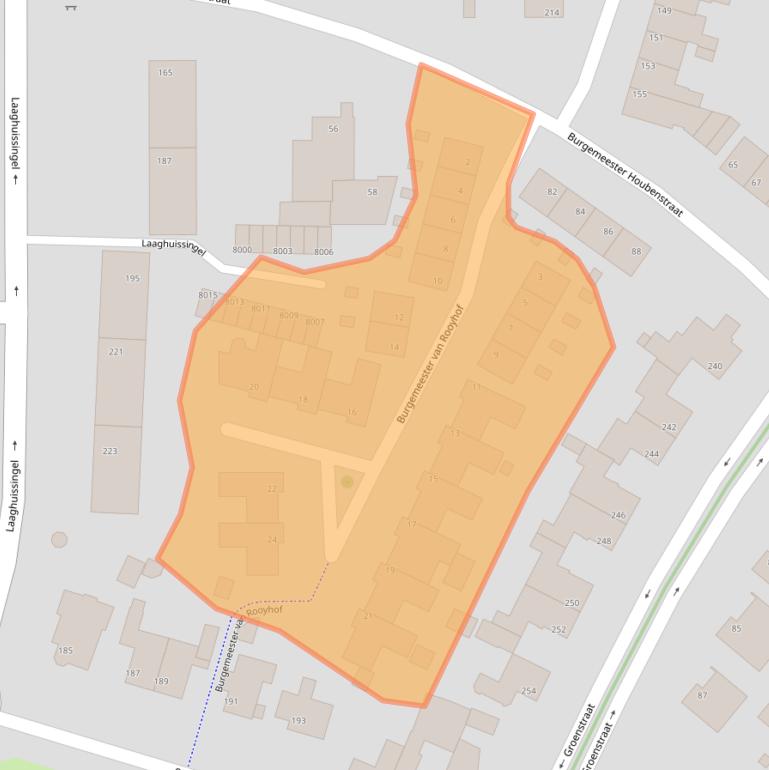 Kaart van postcodegebied 5913BZ.