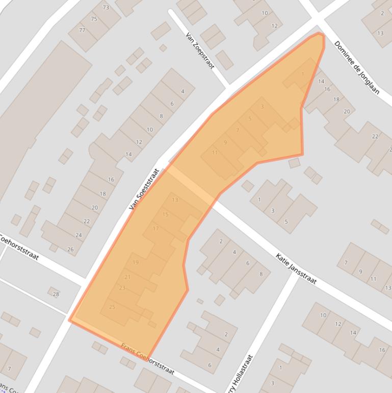 Kaart van postcodegebied 5913RJ.