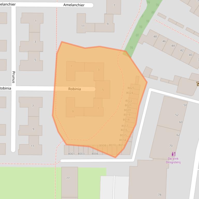 Kaart van postcodegebied 5913WZ.