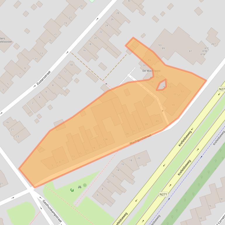 Kaart van postcodegebied 5914AC.