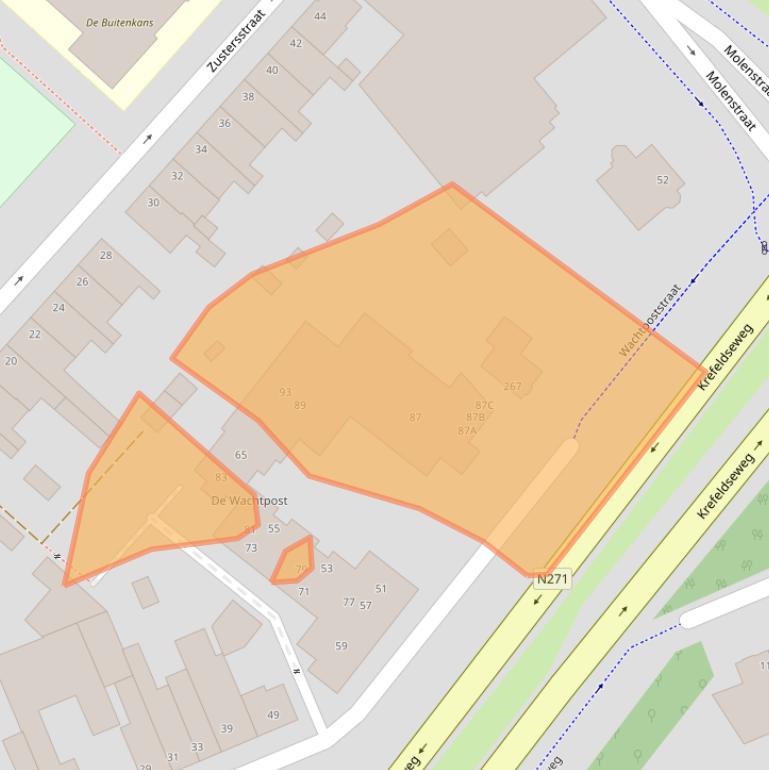 Kaart van postcodegebied 5914AE.