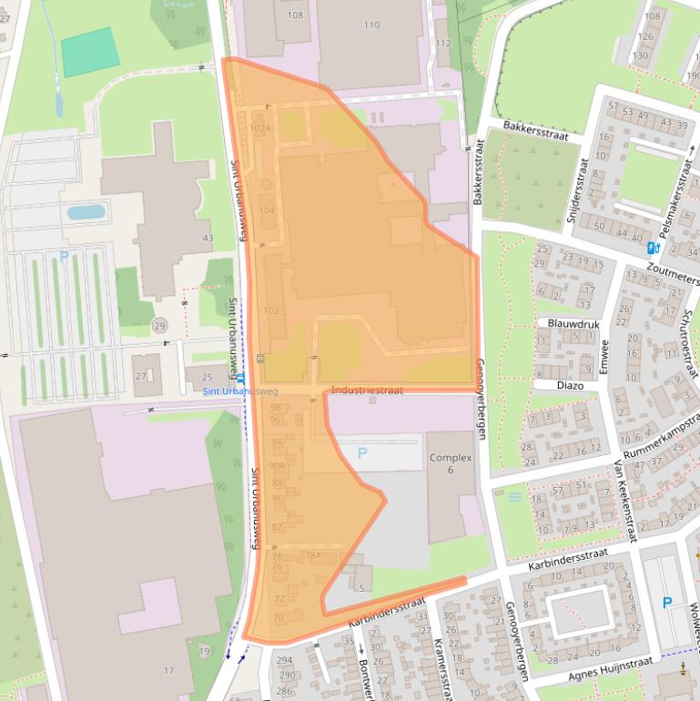Kaart van postcodegebied 5914CC.