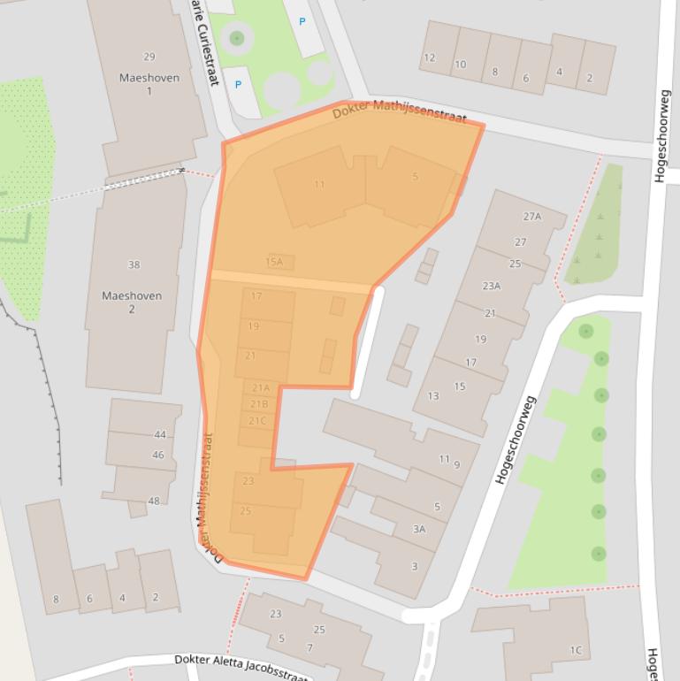 Kaart van postcodegebied 5914CK.