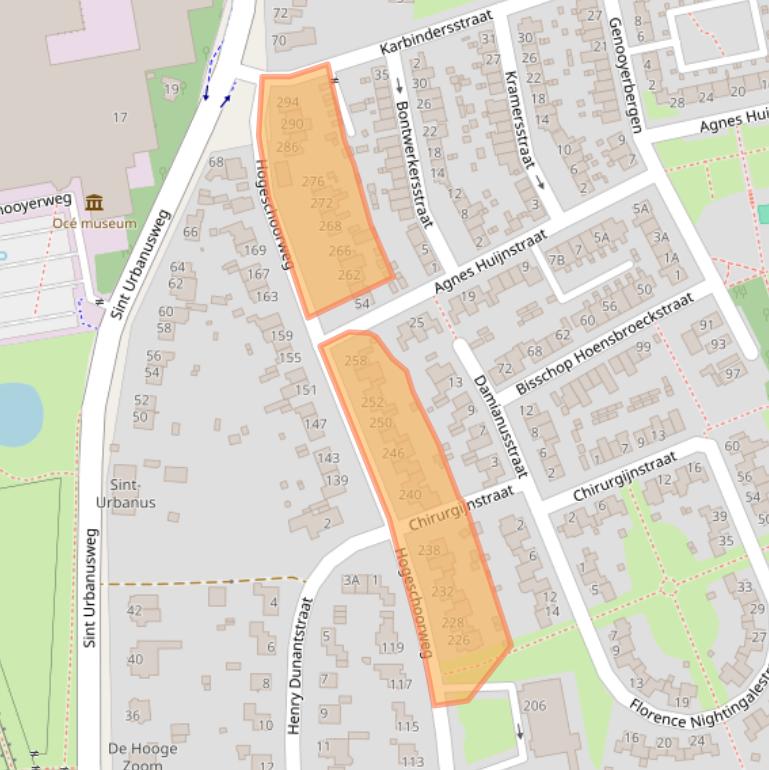 Kaart van postcodegebied 5914CZ.