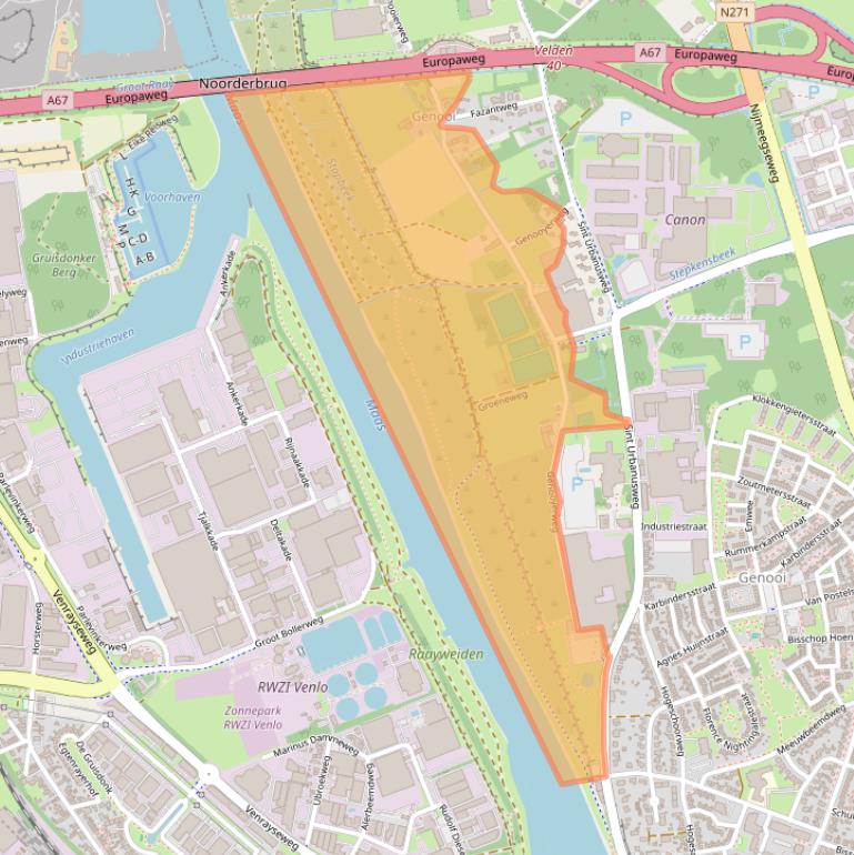 Kaart van postcodegebied 5914HA.