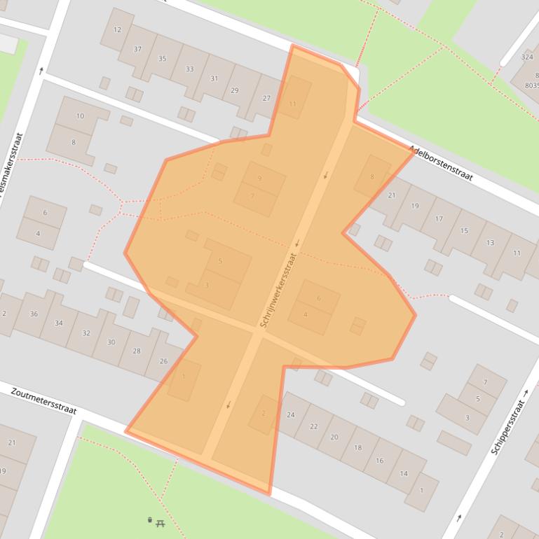 Kaart van postcodegebied 5914ND.