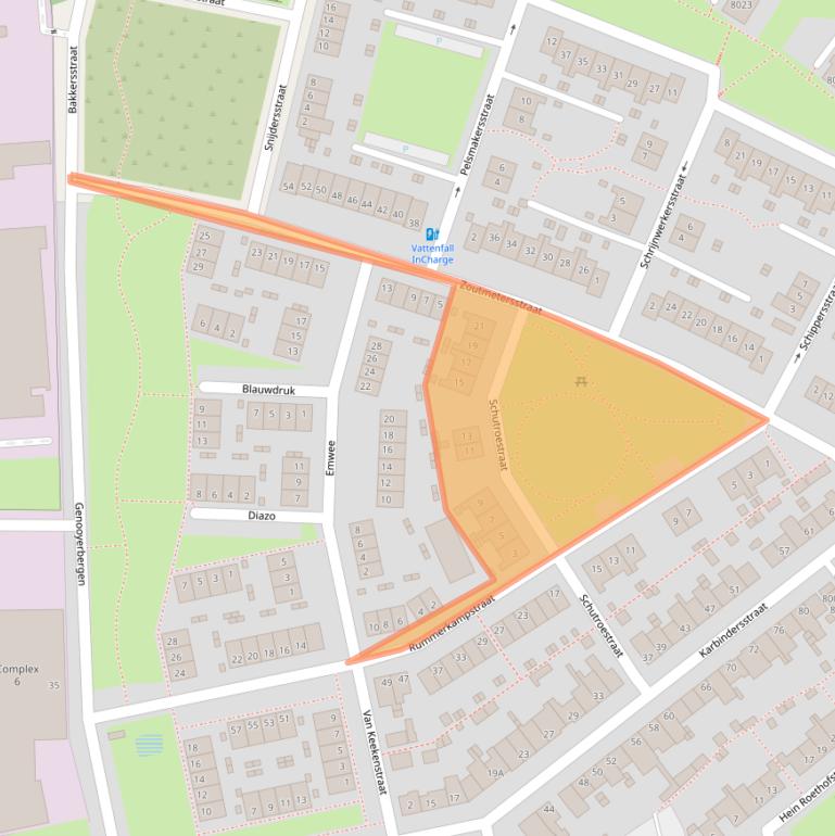 Kaart van postcodegebied 5914NL.