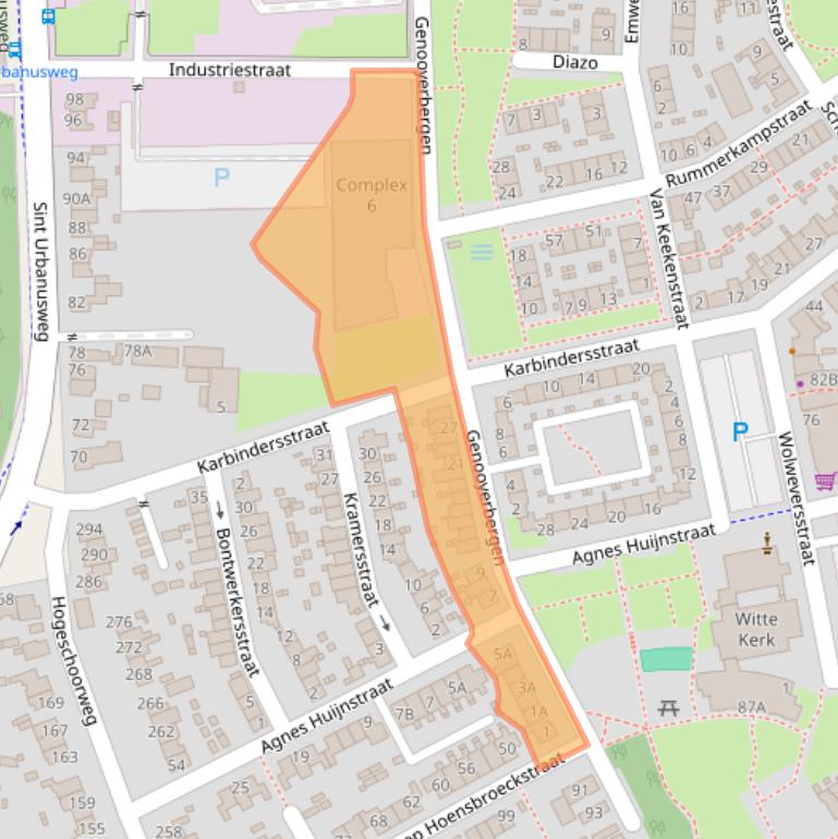 Kaart van postcodegebied 5914NR.