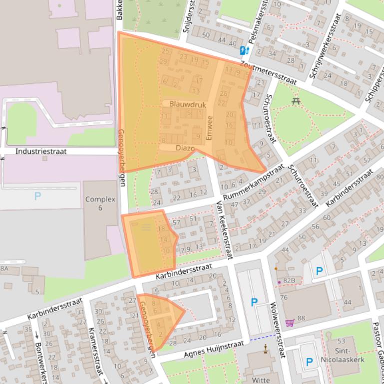 Kaart van postcodegebied 5914NS.