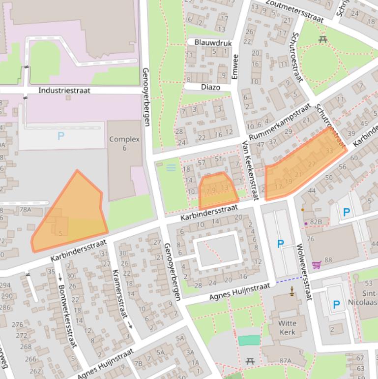 Kaart van postcodegebied 5914NT.