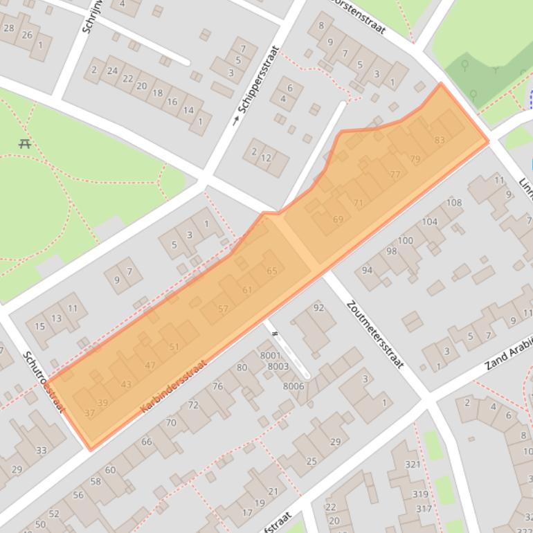 Kaart van postcodegebied 5914NV.