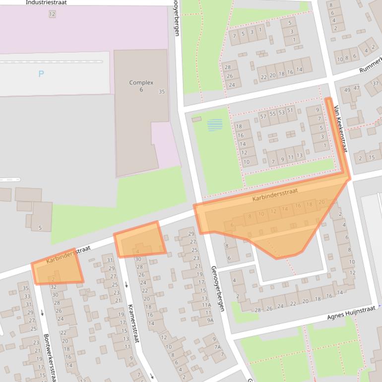 Kaart van postcodegebied 5914NW.