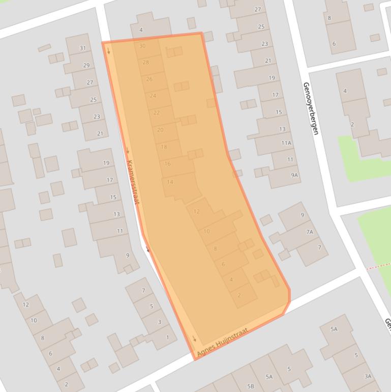 Kaart van postcodegebied 5914PD.