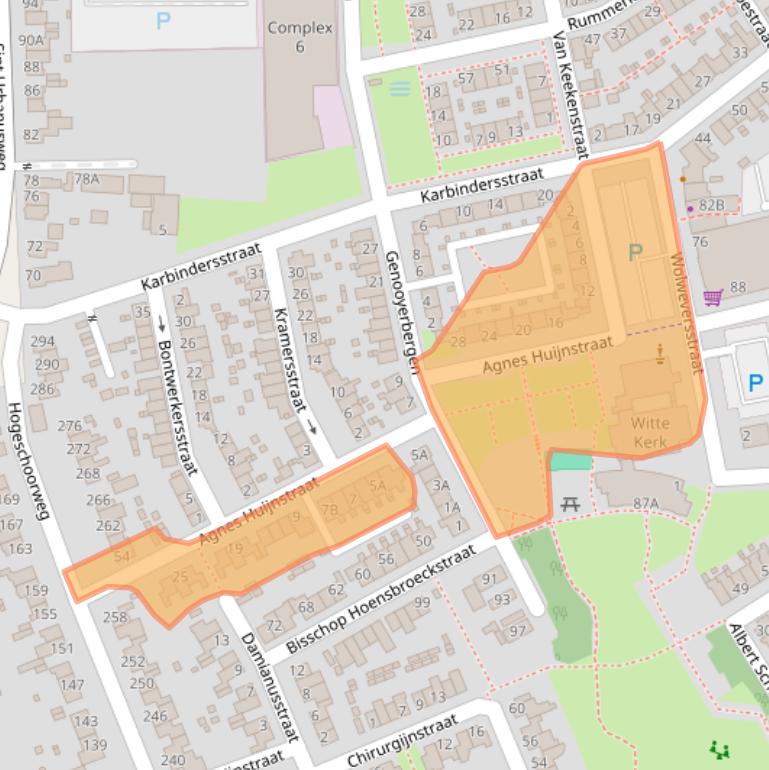 Kaart van postcodegebied 5914PE.