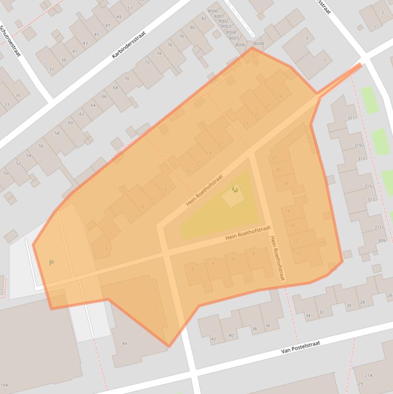 Kaart van postcodegebied 5914RA.