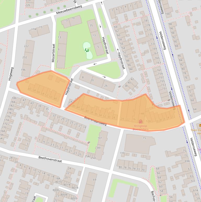 Kaart van postcodegebied 5914RH.