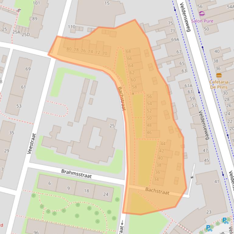 Kaart van postcodegebied 5914RT.