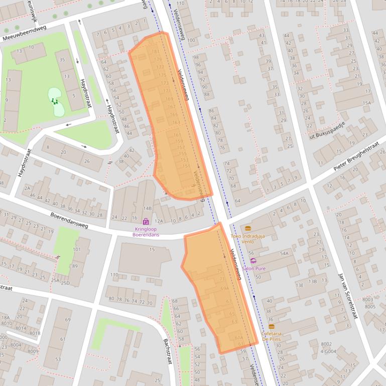 Kaart van postcodegebied 5914SM.