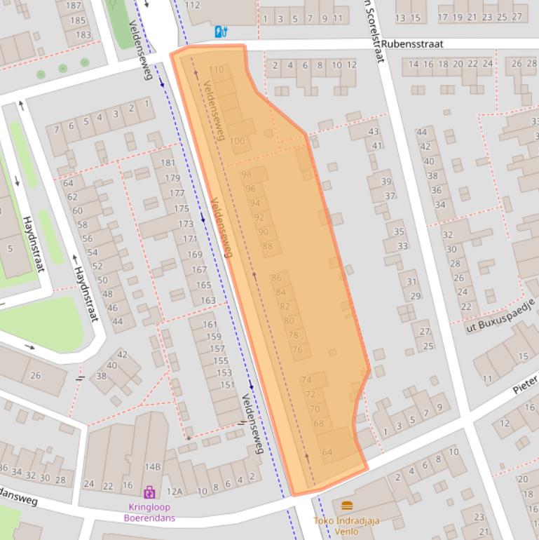 Kaart van postcodegebied 5914SV.