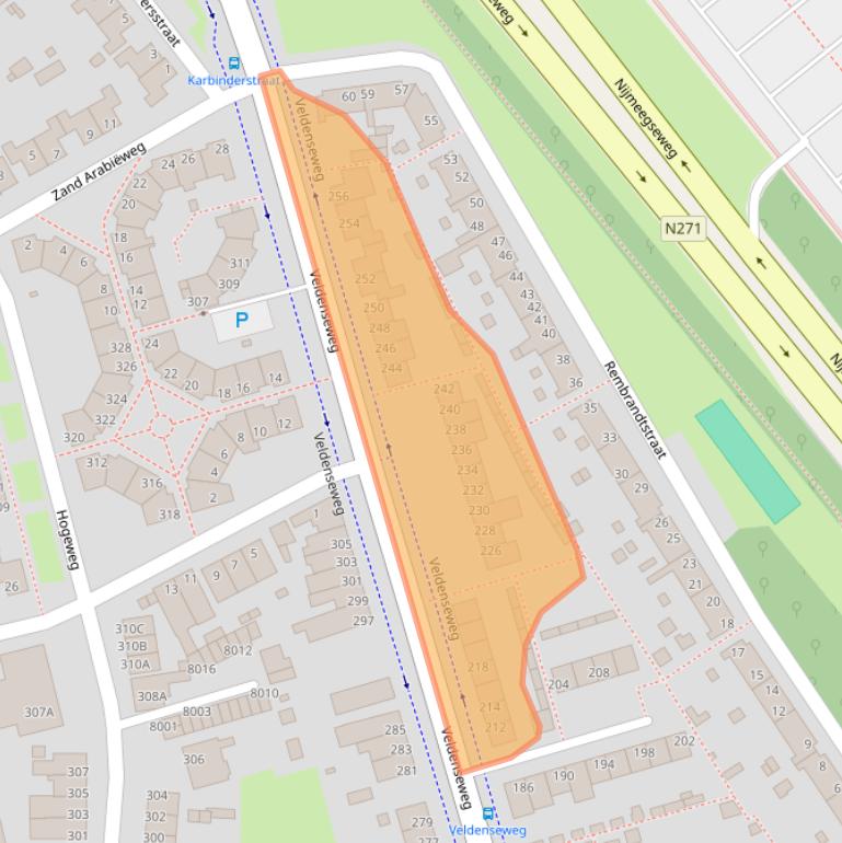 Kaart van postcodegebied 5914SZ.