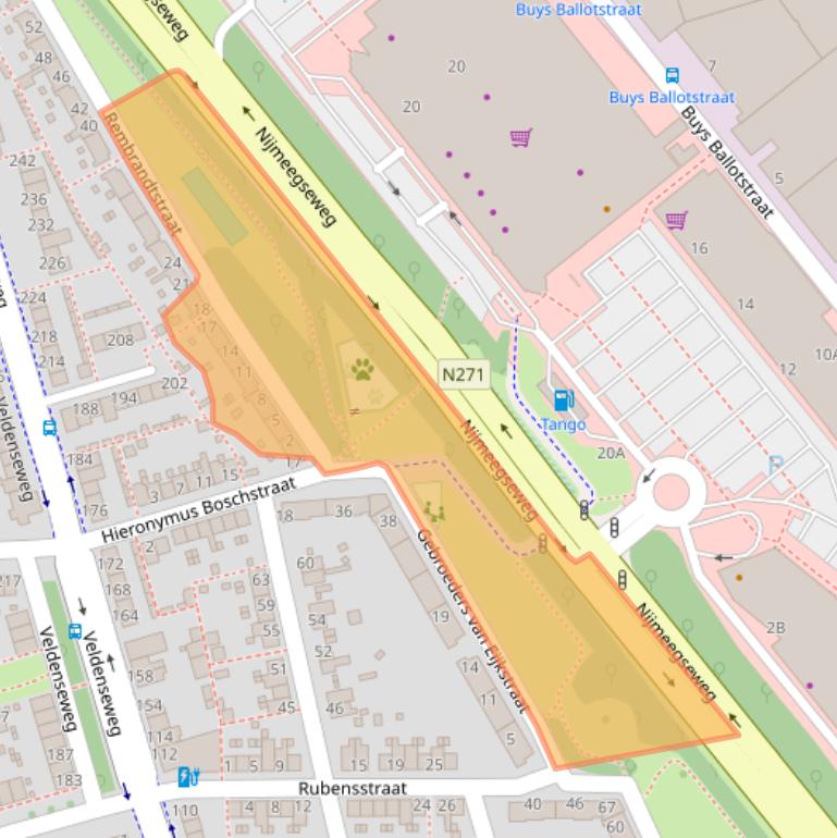 Kaart van postcodegebied 5914TE.