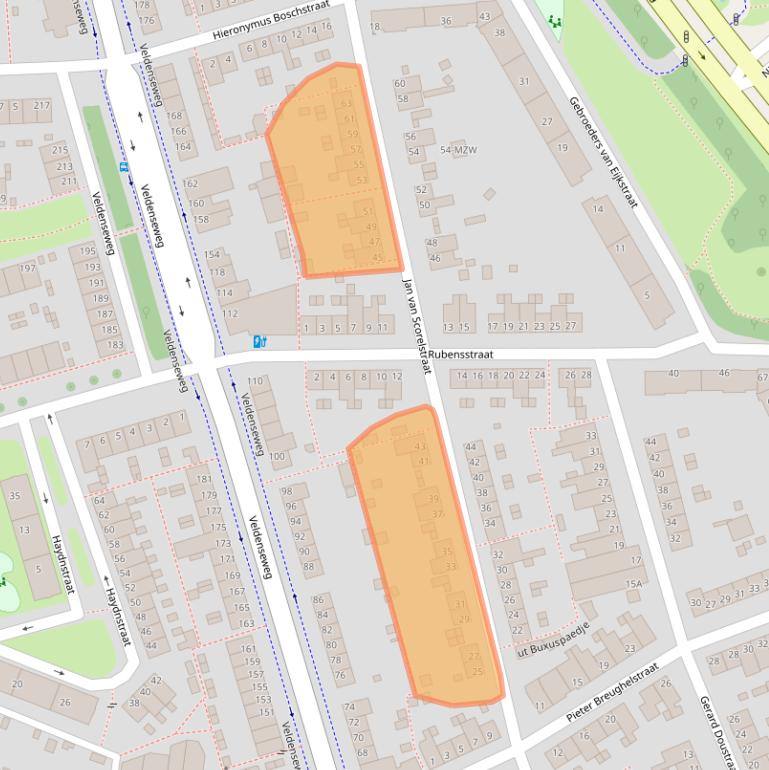 Kaart van postcodegebied 5914TT.