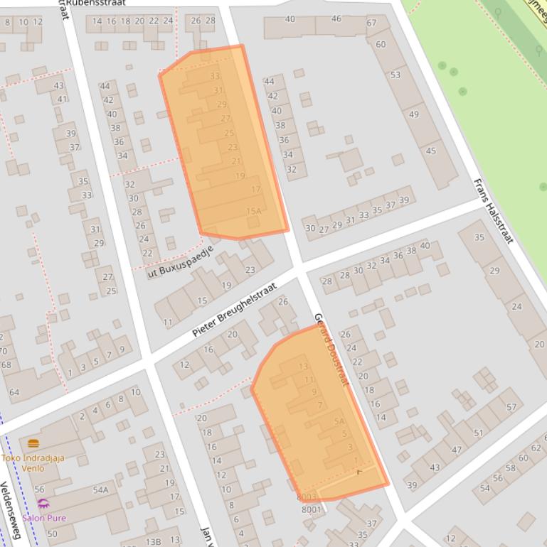 Kaart van postcodegebied 5914VA.