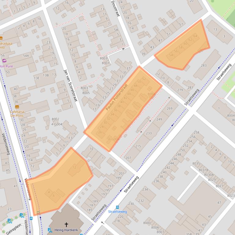 Kaart van postcodegebied 5914VE.