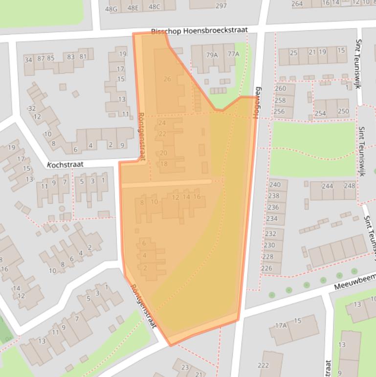 Kaart van postcodegebied 5914WB.