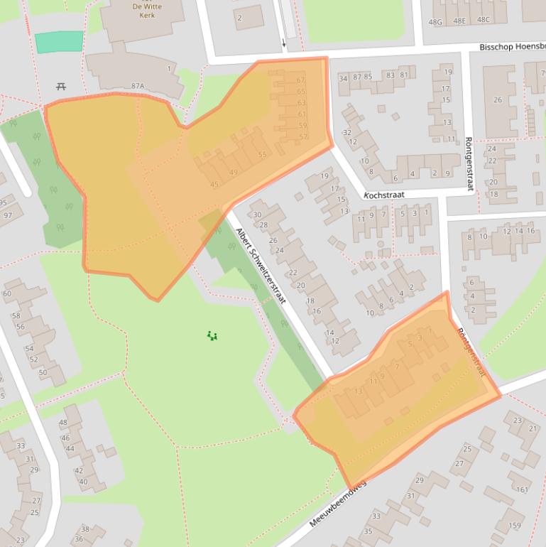 Kaart van postcodegebied 5914WE.