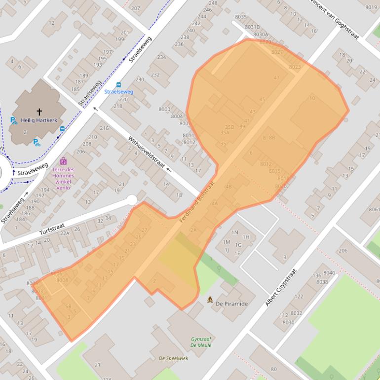 Kaart van postcodegebied 5914XN.