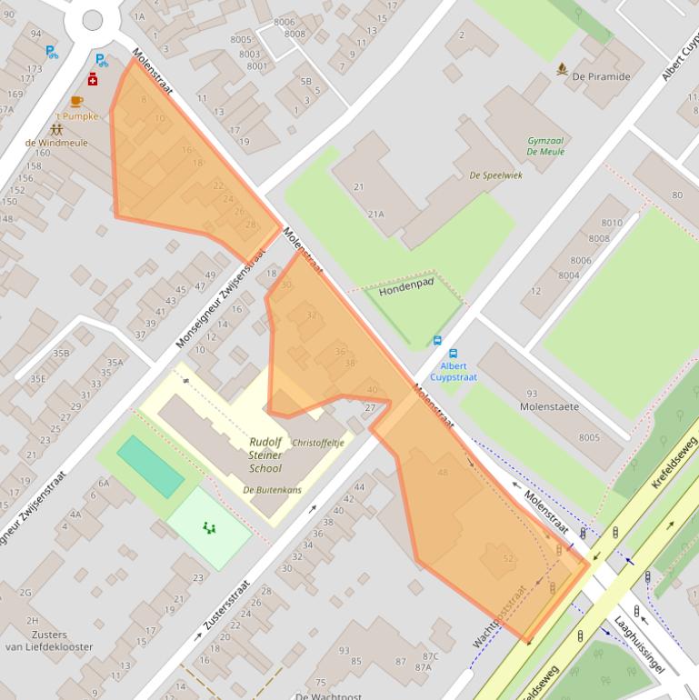 Kaart van postcodegebied 5914XW.