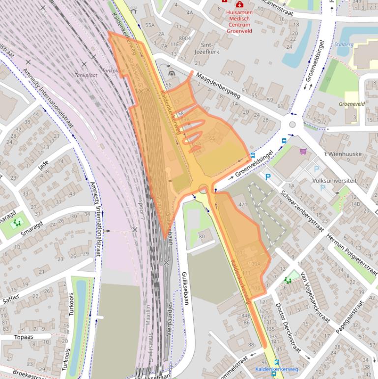 Kaart van postcodegebied 5915AA.