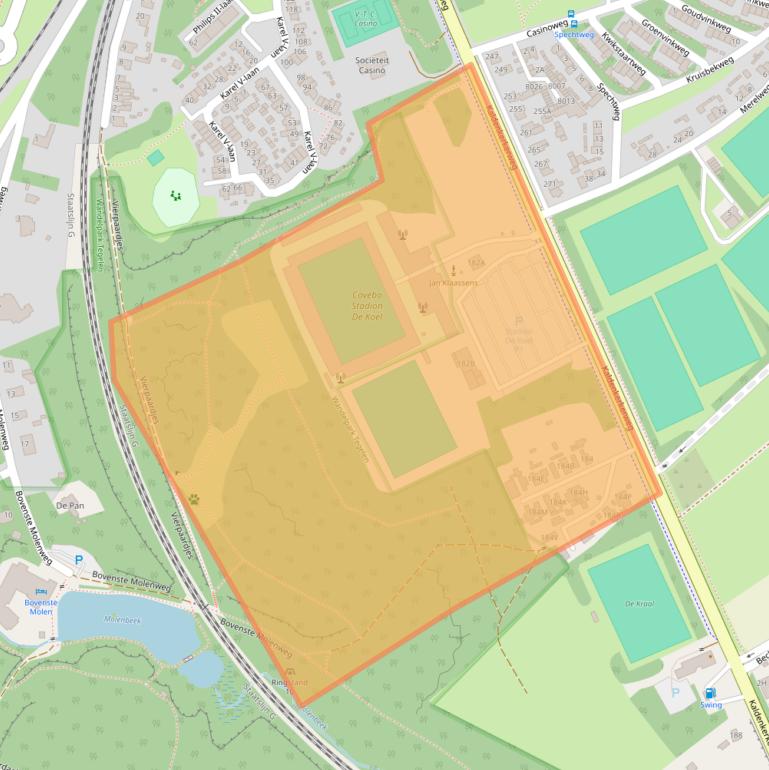 Kaart van postcodegebied 5915AH.