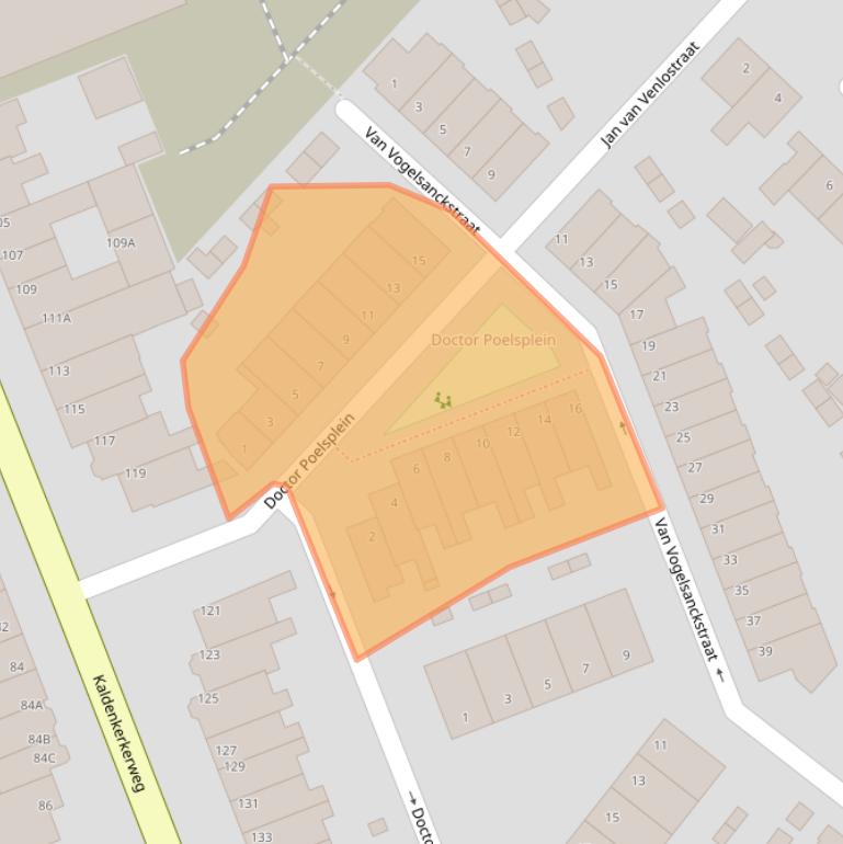 Kaart van postcodegebied 5915AL.