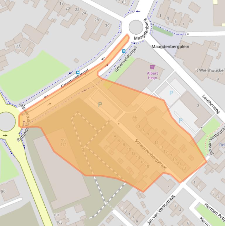 Kaart van postcodegebied 5915AV.