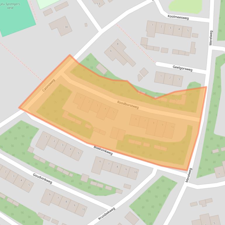 Kaart van postcodegebied 5915BL.