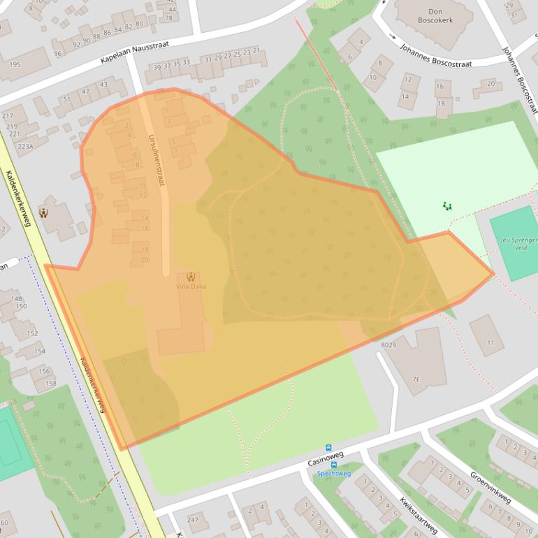 Kaart van postcodegebied 5915BZ.