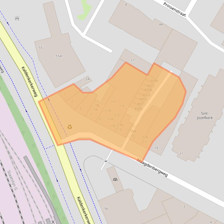 Kaart van postcodegebied 5915CN.