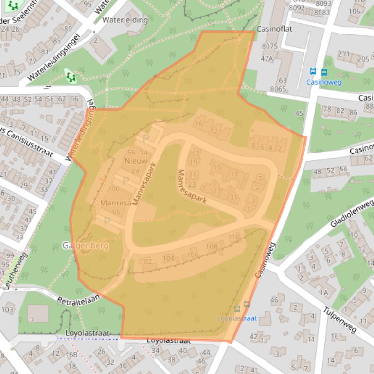 Kaart van postcodegebied 5915GR.