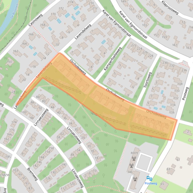 Kaart van postcodegebied 5915HP.