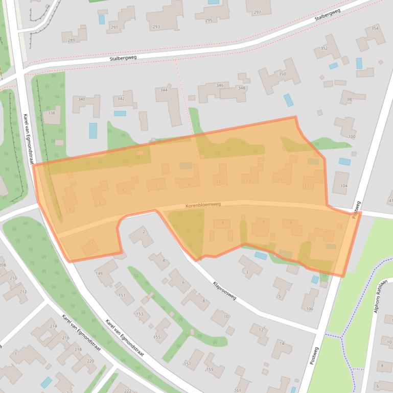 Kaart van postcodegebied 5915HW.