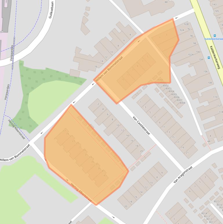 Kaart van postcodegebied 5915XV.